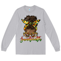 Moon Dust juneteenth black woman messy bun Long Sleeve Tee - HRA Design Shop