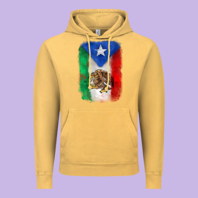 Mexico And Puerto Rico Flag Vintage Hoodie Designed By Zillion Design Studio