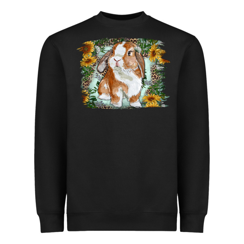 Bunny With Flower Leopard Heavyweight Sweatshirt by RanaPortraitStore | Teevron