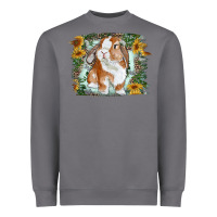 Storm Bunny With Flower Leopard Heavyweight Sweatshirt - RanaPortraitStore