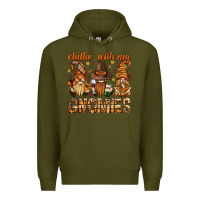 Army Green chilling with my gnomies bbs Premium Hoodie - BundleAndBundleShop