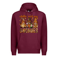 Burgundy chilling with my gnomies bbs Premium Hoodie - BundleAndBundleShop
