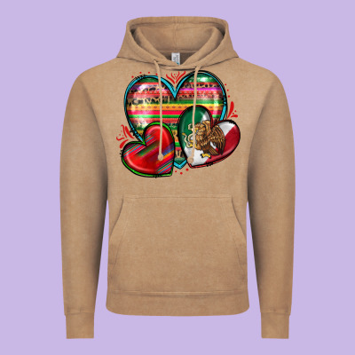 Mexican Hearts Vintage Hoodie Designed By Zillion Design Studio