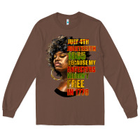 Chestnut juneteenth 1885 because my ancestors weren't free in 1776 black woman Long Sleeve Tee - HRA Design Shop