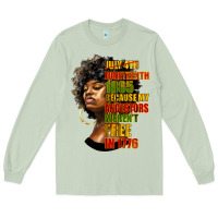 Matcha juneteenth 1885 because my ancestors weren't free in 1776 black woman Long Sleeve Tee - HRA Design Shop