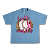 Pebble Blue Tackle Cancer Baseball Urban Heavy Tee - texasbilliewilder