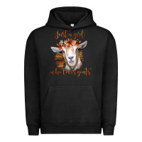 Pigment Black Just a Girl Who Loves Goat Urban Hoodie - Bettercallsaul