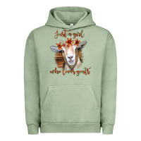 Pigment Oil Green Just a Girl Who Loves Goat Urban Hoodie - Bettercallsaul