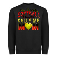 Black my favorite softball player calls me mom Heavyweight Sweatshirt - Zillion Design Studio