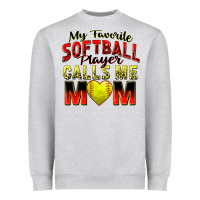 Heather Grey my favorite softball player calls me mom Heavyweight Sweatshirt - Zillion Design Studio