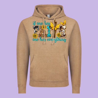 If One Has Faith One Has Everything Vintage Hoodie Designed By Texasbilliewilder