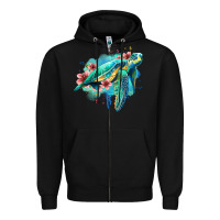 Black floral turtle Zipper Hoodie - Jasminsmagicworld