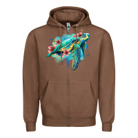Chestnut floral turtle Zipper Hoodie - Jasminsmagicworld