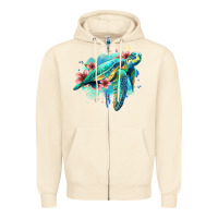 Sandshell floral turtle Zipper Hoodie - Jasminsmagicworld