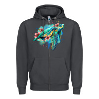 Smoke floral turtle Zipper Hoodie - Jasminsmagicworld