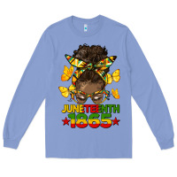 Colony Blue juneteenth 1865 afro bun Long Sleeve Tee - HRA Design Shop