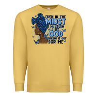 Antique Gold even in the midst of may storm afro woman Premium Sweatshirt - MaliasSmallBusiness