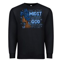 Black even in the midst of may storm afro woman Premium Sweatshirt - MaliasSmallBusiness