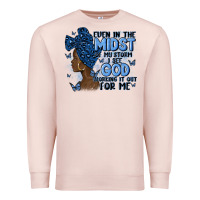Pale Pink even in the midst of may storm afro woman Premium Sweatshirt - MaliasSmallBusiness