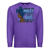 Purple even in the midst of may storm afro woman Premium Sweatshirt - MaliasSmallBusiness