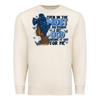Sandshell even in the midst of may storm afro woman Premium Sweatshirt - MaliasSmallBusiness