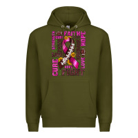 Army Green breast cancer american football ribbon love cure fight bbs Premium Hoodie - BundleAndBundleShop