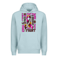 Blue Mist breast cancer american football ribbon love cure fight bbs Premium Hoodie - BundleAndBundleShop