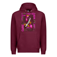 Burgundy breast cancer american football ribbon love cure fight bbs Premium Hoodie - BundleAndBundleShop