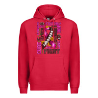Cardinal breast cancer american football ribbon love cure fight bbs Premium Hoodie - BundleAndBundleShop