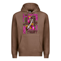Chestnut breast cancer american football ribbon love cure fight bbs Premium Hoodie - BundleAndBundleShop