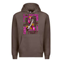 Coffee breast cancer american football ribbon love cure fight bbs Premium Hoodie - BundleAndBundleShop