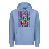 Colony Blue breast cancer american football ribbon love cure fight bbs Premium Hoodie - BundleAndBundleShop