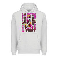Dove Grey breast cancer american football ribbon love cure fight bbs Premium Hoodie - BundleAndBundleShop