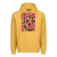Mustard breast cancer american football ribbon love cure fight bbs Premium Hoodie - BundleAndBundleShop