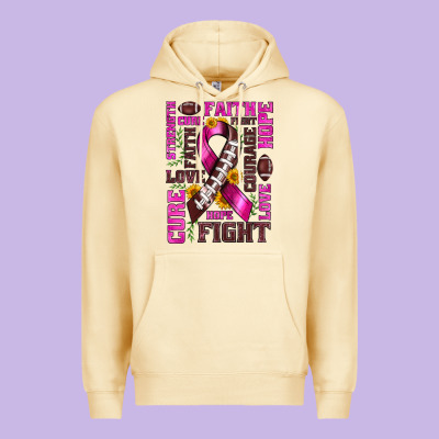 Breast Cancer American Football Ribbon Love Cure Fight Bbs Premium Hoodie Designed By Bundleandbundleshop