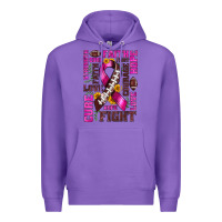 Purple breast cancer american football ribbon love cure fight bbs Premium Hoodie - BundleAndBundleShop
