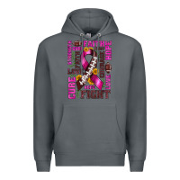 Rock breast cancer american football ribbon love cure fight bbs Premium Hoodie - BundleAndBundleShop