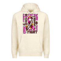 Sandshell breast cancer american football ribbon love cure fight bbs Premium Hoodie - BundleAndBundleShop