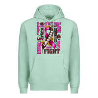 Seafoam breast cancer american football ribbon love cure fight bbs Premium Hoodie - BundleAndBundleShop