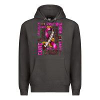 Smoke breast cancer american football ribbon love cure fight bbs Premium Hoodie - BundleAndBundleShop