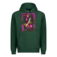 Sports Green breast cancer american football ribbon love cure fight bbs Premium Hoodie - BundleAndBundleShop