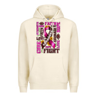 Tofu breast cancer american football ribbon love cure fight bbs Premium Hoodie - BundleAndBundleShop