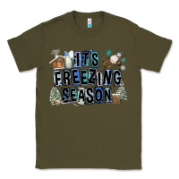 Army Green It's Freezing Season Classic Tee - FaDigitalArtStudio