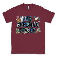 Burgundy It's Freezing Season Classic Tee - FaDigitalArtStudio