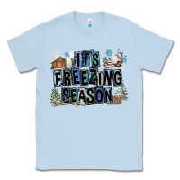 Dusty Blue It's Freezing Season Classic Tee - FaDigitalArtStudio