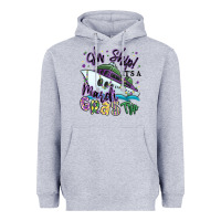 Heather Grey oh ship it's a mardi gras trip Heavyweight Hoodie - MaliasSmallBusiness