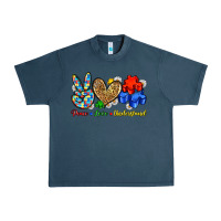 Midnight Navy peace love understand Urban Heavy Tee - Zillion Design Studio