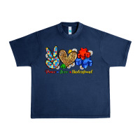 Navy peace love understand Urban Heavy Tee - Zillion Design Studio