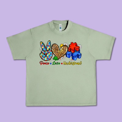 Peace Love Understand Urban Heavy Tee Designed By Zillion Design Studio