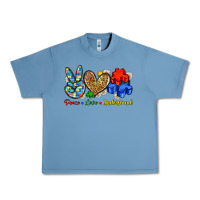 Pebble Blue peace love understand Urban Heavy Tee - Zillion Design Studio